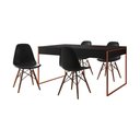 Ver imagem 6 de Mesa Jantar Industrial Retangular Filadélfia Preta 137x90cm Base Cobre com 4 Cadeiras Pretas Eiffel