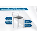 Ver imagem 3 de Conjunto: Mesa de Cozinha Dobrável e 2 Banquetas 105 Prata/branco - Prata/preto - Carraro