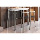 Ver imagem 1 de Conjunto: Mesa de Cozinha Dobrável e 2 Banquetas 105 Prata/branco - Prata/preto - Carraro