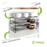 Kit4 Organizador Rack Armário 3 Níveis 40cm Cozinha Despensa - 2
