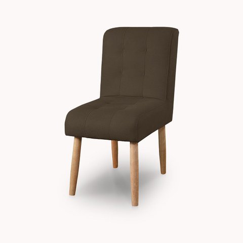 Cadeira Confortavel Jantar Luna Suede Marrom para Quarto Sala Recepção.