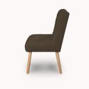 Ver imagem 3 de Cadeira Confortavel Jantar Luna Suede Marrom para Quarto Sala Recepção.