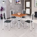 Ver imagem 1 de Conjunto Sala de Jantar com 4 Cadeiras Lívia Branco/Preto