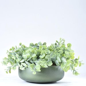 Arranjo de Eucaliptos Artificiais em Vaso Verde Fosco