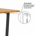 Ver mais imagens de Kit 2 Bancos 180cm Base em Ferro e Madeira Maciça Livorno Espresso Moveis