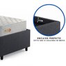 Base Box Cama Solteiro Sapateira Linho Cinza e Colchão Ecoline D33 Ecoflex 88x188 - 2