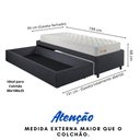 Ver imagem 5 de Base Box Cama Solteiro Sapateira Linho Cinza e Colchão Ecoline D33 Ecoflex 88x188