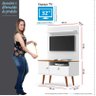Rack com Painel Pequeno Para TV 32 Polegadas 90cm Yan Patrimar Branco/Cumaru - 5