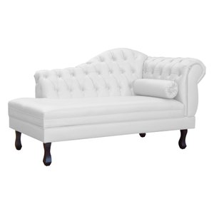 Recamier Divã Larissa Capitonê Lado Esquerdo Corino Cores - S.a Móveis - Branco