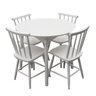 Jogo de Jantar Colonial Brisa Mesa 90 Cm + 04 Cadeiras Branco Rustico - 1