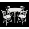 Jogo de Jantar Colonial Brisa Mesa 90 Cm + 04 Cadeiras Branco Rustico - 8