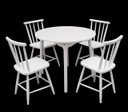 Ver mais imagens de Jogo de Jantar Colonial Brisa Mesa 90 Cm + 04 Cadeiras Branco Rustico