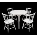 Ver mais imagens de Jogo de Jantar Colonial Brisa Mesa 90 Cm + 04 Cadeiras Branco Rustico