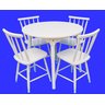 Jogo de Jantar Colonial Brisa Mesa 90 Cm + 04 Cadeiras Branco Rustico - 12