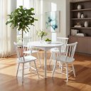 Ver imagem 1 de Jogo de Jantar Colonial Brisa Mesa 90 Cm + 04 Cadeiras Branco Rustico