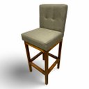 Ver imagem 3 de Kit 02 Banquetas Alta com Encosto Anatomico Tokio Linho Cappuccino - G2home