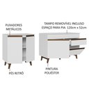 Ver mais imagens de Kit Com 2 Balcões De Cozinha 4 Portas 1 Gaveta Branco