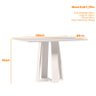 Mesa de Jantar Rubi 120x80 Cm com Vidro Off White – New Ceval - 2