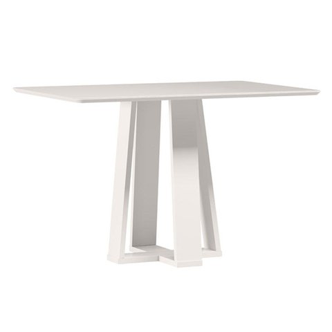 Mesa de Jantar Rubi 120x80 Cm com Vidro Off White – New Ceval