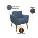 Ver imagem 6 de Poltrona Aline Suede Azul Marinho Pés Palito Castanho - D’Rossi