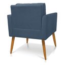Ver imagem 5 de Poltrona Aline Suede Azul Marinho Pés Palito Castanho - D’Rossi