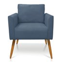 Ver imagem 3 de Poltrona Aline Suede Azul Marinho Pés Palito Castanho - D’Rossi