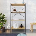 Ver imagem 2 de Estante C/04 Prateleiras 118x60x33cm Tub Tueh1164 Lâmina Mel - Est.preta Lâmina Mel / Est.preta