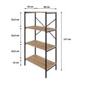 Ver imagem 5 de Estante C/04 Prateleiras 118x60x33cm Tub Tueh1164 Lâmina Mel - Est.preta Lâmina Mel / Est.preta