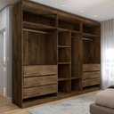 Ver imagem 3 de Guarda-roupa Casal Madalena 6 Portas 6 Gavetas 100% Mdf com Espelho - Panorama Móveis