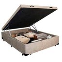 Ver imagem 5 de Cama Box Baú Casal Suede Mega Cama Bege 138x188x45cm