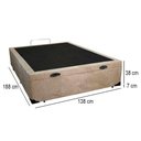 Ver imagem 3 de Cama Box Baú Casal Suede Mega Cama Bege 138x188x45cm
