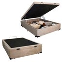 Ver imagem 1 de Cama Box Baú Casal Suede Mega Cama Bege 138x188x45cm