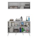 Ver imagem 4 de Conjunto Lavanderia Retrô Multiuso Armário Aéreo e Balcão Mp5053 Branco Branco