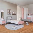 Ver imagem 1 de Quarto Infantil Completo para Colchão 78x188cm Doçura Multimóveis Mp4376 Branco/cinza/rosa