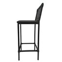 Ver imagem 6 de Banqueta Turquia Alta Corino Preto com Encosto Junco Cozinha Bancada Gourmet Aço