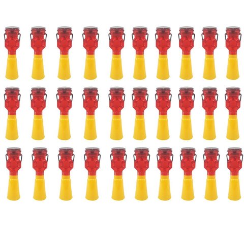 Sinalizador Solar Viario Kit 30 Uni Cone Sinalizaçao Segurança Iluminaçao Rua Estrada Pista Obra Ave