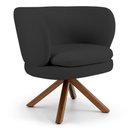 Ver imagem 1 de Poltrona Decorativa Sala de Estar Melissa Base Giromad Giratória C-465 Linho Chumbo - Domi