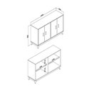 Ver imagem 2 de Cristaleira Horizontal 1200x800x350mm Legno Movelbento Branco