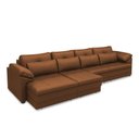 Ver imagem 5 de Sofá Retrátil Elétrico Sala de Estar Nolan Bipartido 414cm Conforto Premium em Couro Caramelo G58 - 