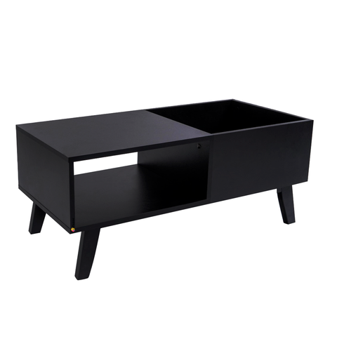 Rack de MDF Preto para Toca-Discos