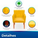 Ver imagem 3 de Poltrona Cadeira para Sala Elegante Confortável e Reforçada Carol Suede