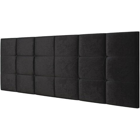 Cabeceira Estofada Suspensa Bia 1.40 Cama Box Casal - Preto
