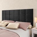 Ver imagem 3 de Cabeceira Estofada Suspensa Bia 1.40 Cama Box Casal - Preto