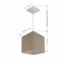 Ver imagem 3 de Lustre Pendente Quadrado Md-4223 Cúpula em Tecido 15/13x13cm Rustico Bege - Bivolt