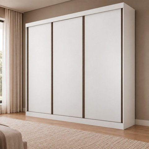 Guarda Roupa 3 Portas Veneza sem Espelho 100% MDF Mais Móveis