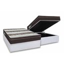 Ver imagem 1 de Cama Box Baú Casal: Colchão Ortopédico Ortobom Light + Base Crc Courano White (138x188)