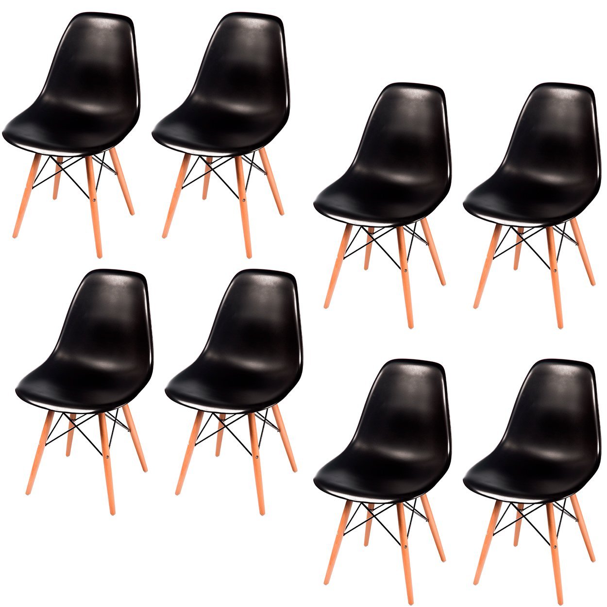Kit 4 Cadeiras Eames Eifell 130pp Cor:preto - 5