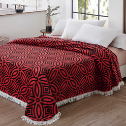Colcha Chenille Canelada Casal Isadora Jolitex 2,20x2,40 M - Vermelha - 1