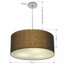 Ver imagem 2 de Lustre Pendente Cilíndrico Vivare Free Lux Pe-4386cz Cúpula em Tecido - 50x25cm