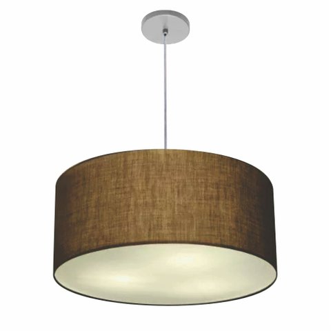 Lustre Pendente Cilíndrico Vivare Free Lux Pe-4386cz Cúpula em Tecido - 50x25cm